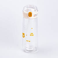 Бутылка для воды детская 600 (мл) с трубочкой Оранжевая
