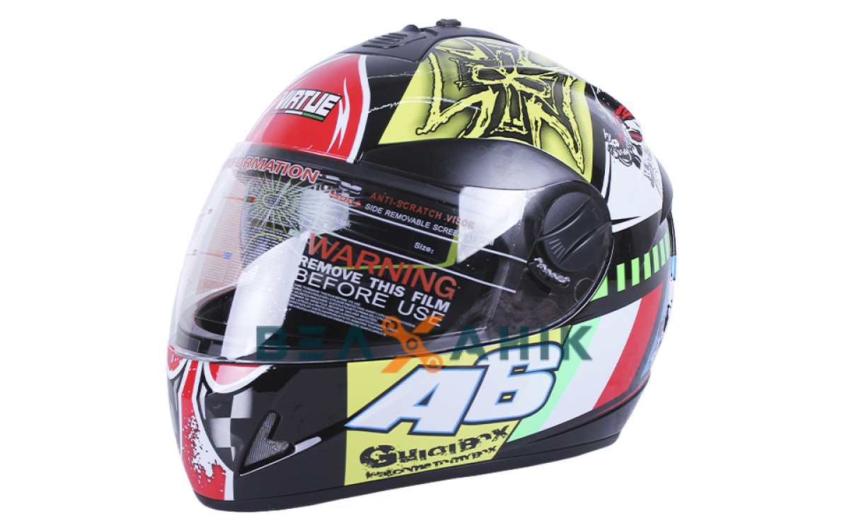 Шолом (інтеграл) VIRTUE MD-800 чорний із кольоровою графікою А6 [M], фото 1