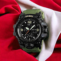 Годинник наручний чоловічий SKMEI 1155BAG, годинник тактичний протиударний, армійський годинник. CS-340 Колір: зелений