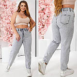 Джинси жіночі на резинці великий розмір стрейч 42 світло-сірі, фото 2