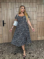 Женское стильное платье миди с принтом ткань: креп принт Мод.0096