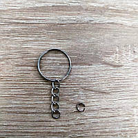 Основа для брелков Кольцо с цепочкой 18 мм серебро + колечко