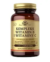 Комплекс витаминов B и C, Солгар, Solgar Kompleks witamin B и witaminy C, 100 табл