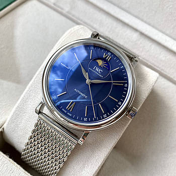Чоловічий годинник IWC Schaffhausen Portofino Blue Automatic AAA наручний механічний з автопідзаводом