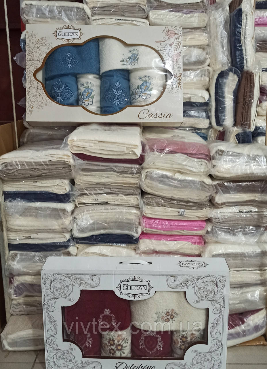 Набір рушників 6 шт. 2 лазні 70х140 + 4 обличчя; 50х90 Туреччина, фото 1