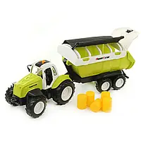Трактор с прицепом Сельскохозяйственная техника (свет, звук, функция сбора урожая) 400