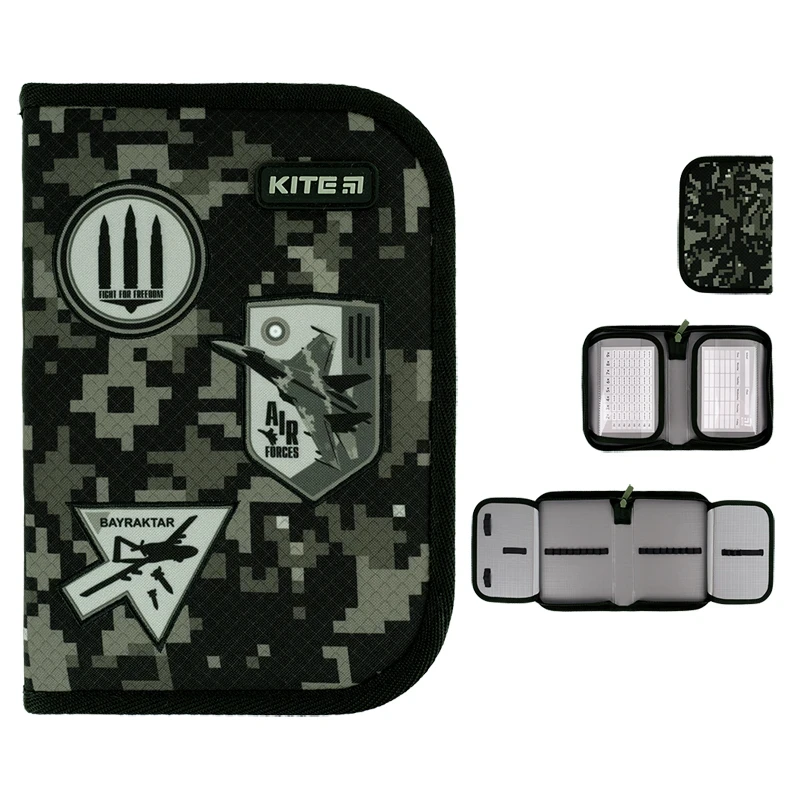 Пенал без наповнення Kite Air Force K24-622-10, 1 відділення, 2 відвороти