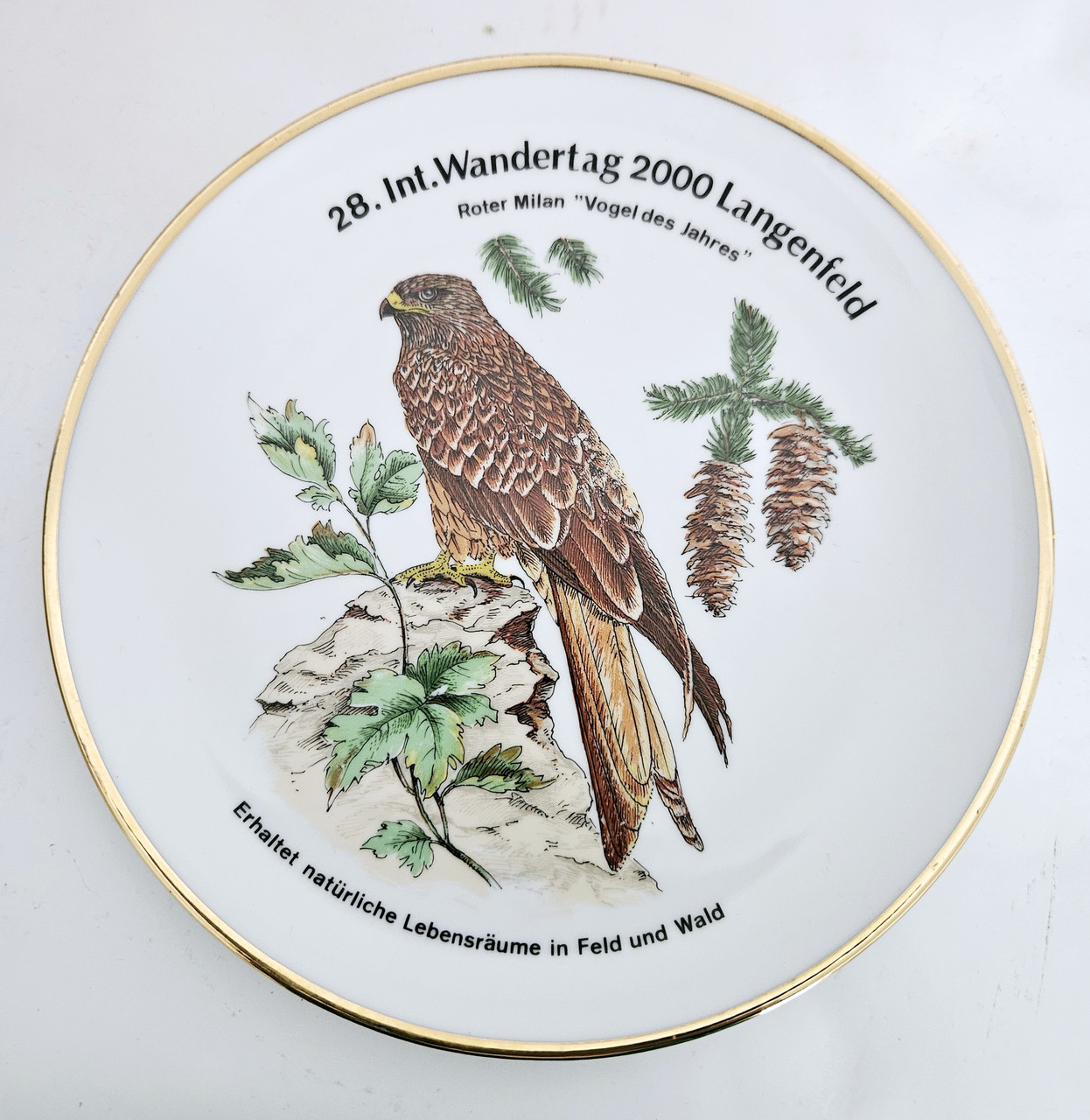 Порцелянова колекційна тарілка птиці Європи Коршун, фото 1