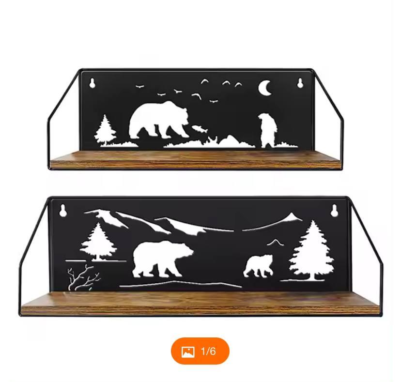 Полиці для стін з унікальними чарівними вирізами у формі ведмедів, настінні полиці (2 шт.), Amazon, Німеччина