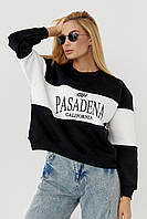 Утепленный женский свитшот с вышивкой Pasadena California - черный цвет, L (есть размеры) pm