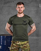 Тактическая футболка олива потоотводящая Мина, Военная футболка олива coolmax варриорс military