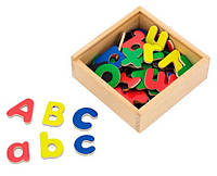 Набор деревянных магнитных букв Viga Toys 50324 Английские буквы 52 шт