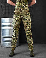 Женские тактические штаны мультикам рип-стоп, Военные женские штаны мультикам на липучке варриорс military