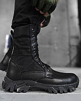 Тактические черные ботинки кожа, Военные весенние черные берцы варриорс military 41