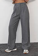 Жіночі штани в смужку сірий колір, L (є розміри)