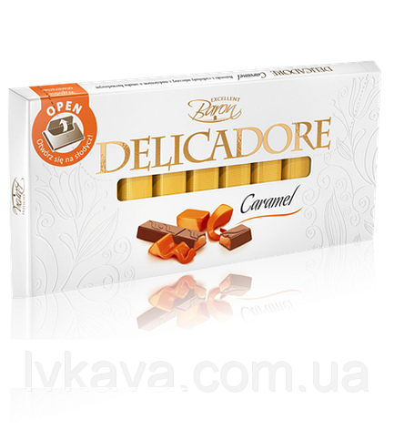 Молочний шоколад Delicadore Caramel, 200 г, фото 2