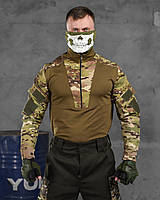 Боевая рубашка убакс мультикам рип-стоп, Тактический убакс с липучками под шевроны мультикам варриорс military
