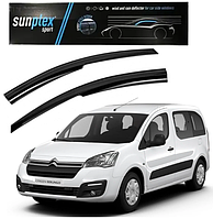 Дефлекторы окон ветровики для Citroen Berlingo II 2008-2018 (скотч) Sunplex Турция