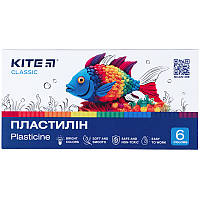 Пластилін восковий 6 кольорів 120 г Classic Kite K-081