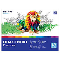 Пластилин восковой 18 цветов 360 г Classic Kite K-085