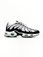 Чоловічі спортивні кросівки на великій підошві Nike Air Max TN Plus "Black/White/Mint" найк айр макс чорні з білим Denwer P