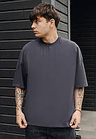 Футболка Staff gray oversize мужские свободная оверсайз серая стаф Advert Футболка Staff gray oversize