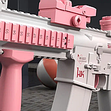 Дитячий електричний акумуляторний водяний автомат із прицілом Water Gun M416 Рожевий, фото 2