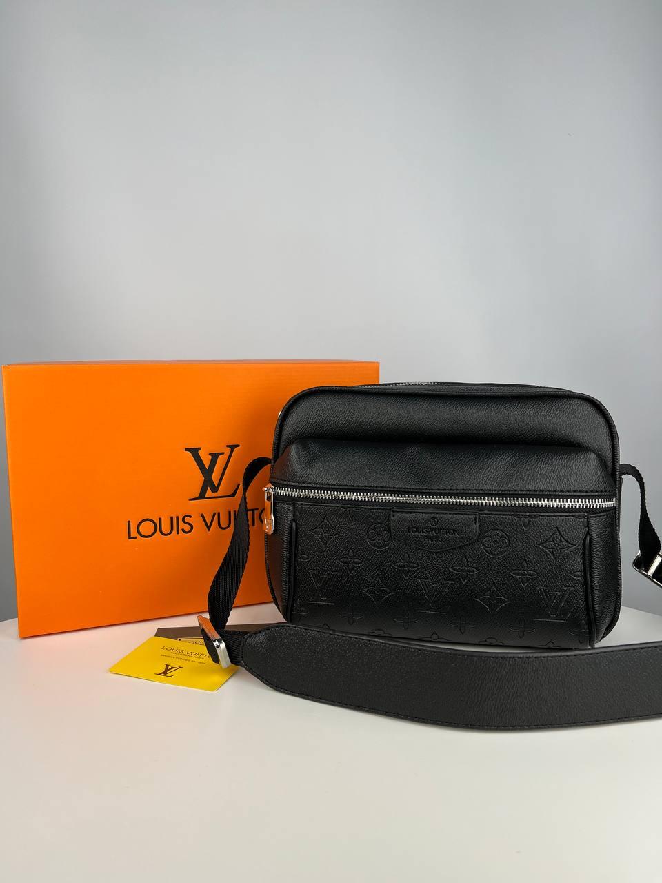 Сумка чоловіча Louis Vuitton чорна в подарунковій упаковці