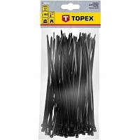 Стяжка Topex черная, 3.6x200 мм, пластик, 100 шт. (44E976) tm
