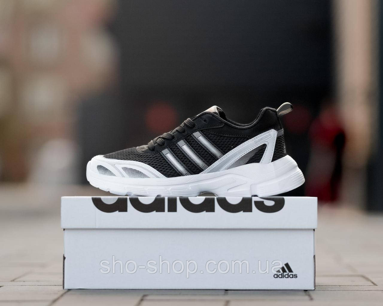Мужские кроссовки Adidas Supernova Black White чоловічі кросівки Adidas