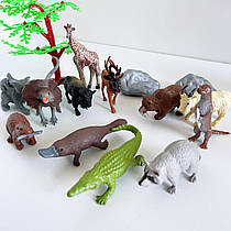 Набір тварин "Тваринний світ" 12 штук, декорації, в тубі, A 968-3, вік 3+, матеріал: пластик