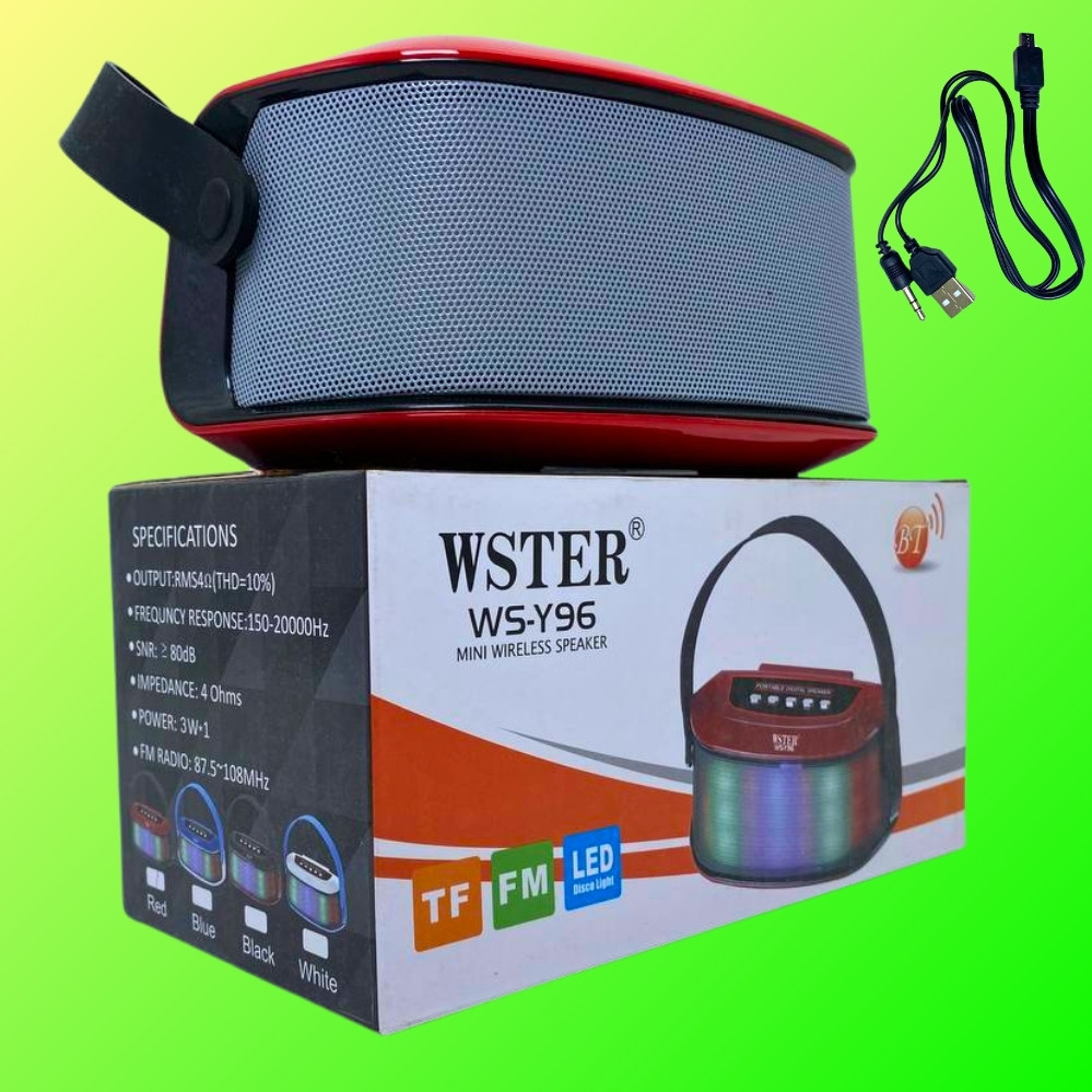 Бездротова блютуз колонка музична портативна з мікрофоном потужна акустична система WS-Y96, фото 1