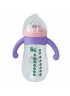 Бутылочка "Ёжик" с силиконовыми ручками фиолетовая, 260 мл pm