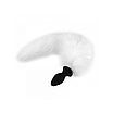 Анальний корок, хвіст із вібрацією на пульті, white, фото 3