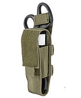 Универсальный тактический чехол (подсумок) для ножниц и турникета на систему Molle E-Tac GL-13 Green, SL,