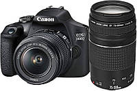 Фотоаппарат Canon EOS 2000D Double Lens Kit 18-55mm + 75-300mm 24.1MP f/3.5-5.6 Full HD Гарантия 36 месяцев