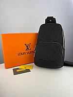 Сумка-слинг мужская Louis Vuitton черный monogram в подарочной упаковке