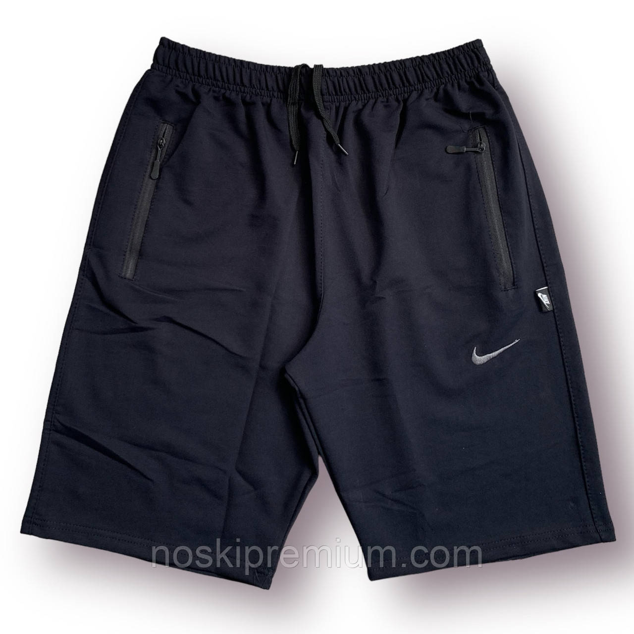 Шорти чоловічі спортивні двонитка напівбатали пеньє Nike, розміри 50-58, темно-сині, 013341