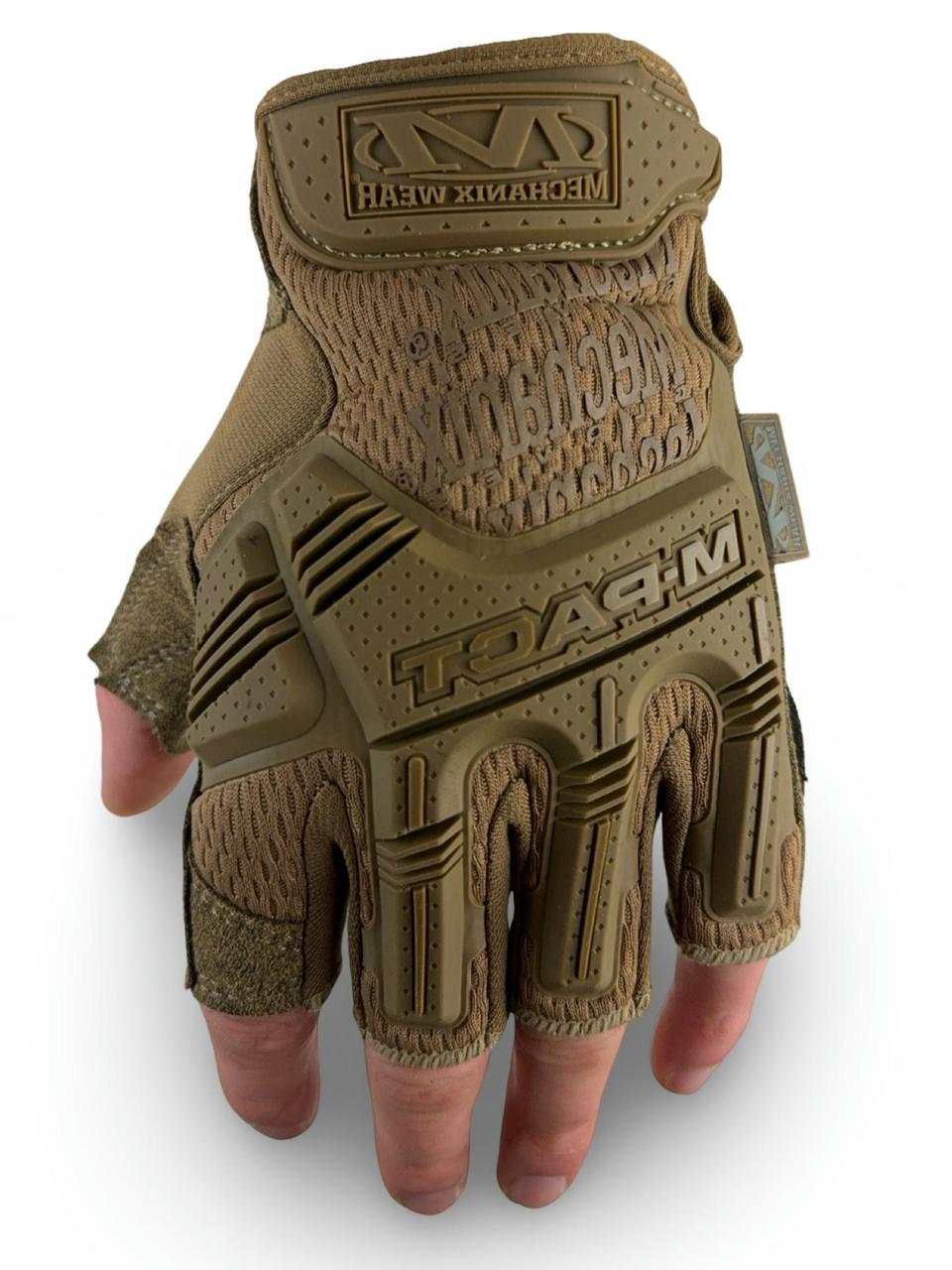 Тактичні безпалі рукавички MECHANIX M-PACT® Fingerless Койот Розмір M Сток