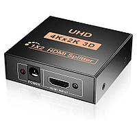 Активный HDMI сплиттер/разветвитель 1х2 на 2 порта VER 1.4 (6991), Gp, Хорошее качество, Активный HDMI