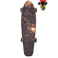 Детский скейт, лонгборд 22" LB21001 (RL7T), колеса PU со светом (Оранжевый) pm