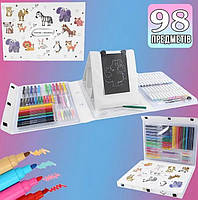 Набор для творчества с мольбертом 98 предметов Художественный набор для детей, Gp, Хорошее качество, Детский