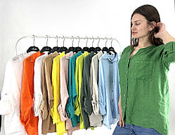 Жіноча лляна сорочка оптом Україна L&N moda,  лот - 12 од, цена - 18 Є за од.