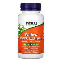 Екстракт кори верби NOW Willow Bark Extract 400 mg (100 вега-капс)