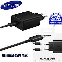 Мережевий зарядний пристрій Samsung 45W PD + кабель Type-C, GP, Гарної якості, Зарядні пристрої