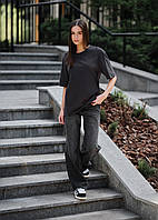 Женская футболка Staff черная оверсайз для девушки стаф Advert Жіноча футболка Staff чорна оверсайз для
