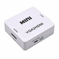Конвертер переходник видеосигнала VGA to HDMI + аудио (5027), Gp1, Хорошее качество, Конвертер видео,