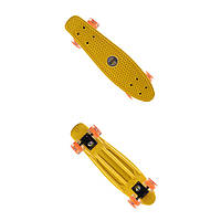 Пенниборд Penny скейтборд "Однотонные" светящиеся PU колеса, GN, Желтый 23z, Хорошее качество, скейты,