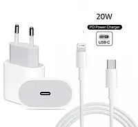 Быстрое зарядное устройство для iPhone/iPad Power Adapter 20W USB-C Блок питания и кабель зарядки для айфона