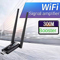 USB WiFi адаптер репитер 300Mbps 2.4GHz 2*3dBi 802.11b/g/n Adapter Repeater, SL1, Хорошее качество, Сетевое